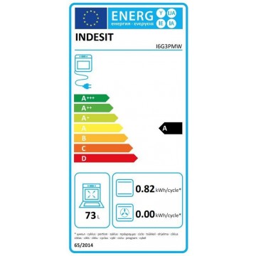 Indesit I6G3PMW Κουζίνα Υγραερίου 73lt με Εστίες Υγραερίου Π60εκ. Λευκή